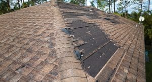 Damaged roof. We offer complete roof and home waterproofing and protection